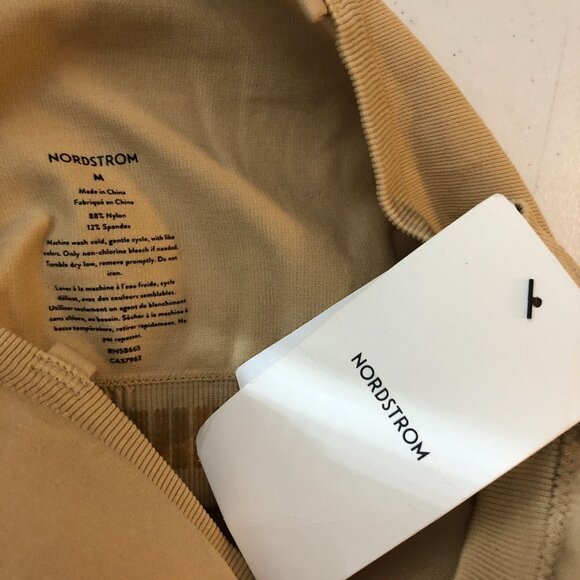 Nordstrom Bandeau Strapless Bra Wireless Removable Cups Beige M - Picture 3 of 3